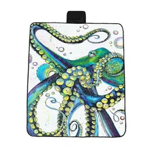 Принт осьминога 3D цифровая печать Полная Полиэфирная оксфордская Ткань сумка для пикника Сумка для пляжного коврика влага мягкая уличная, походная коврик