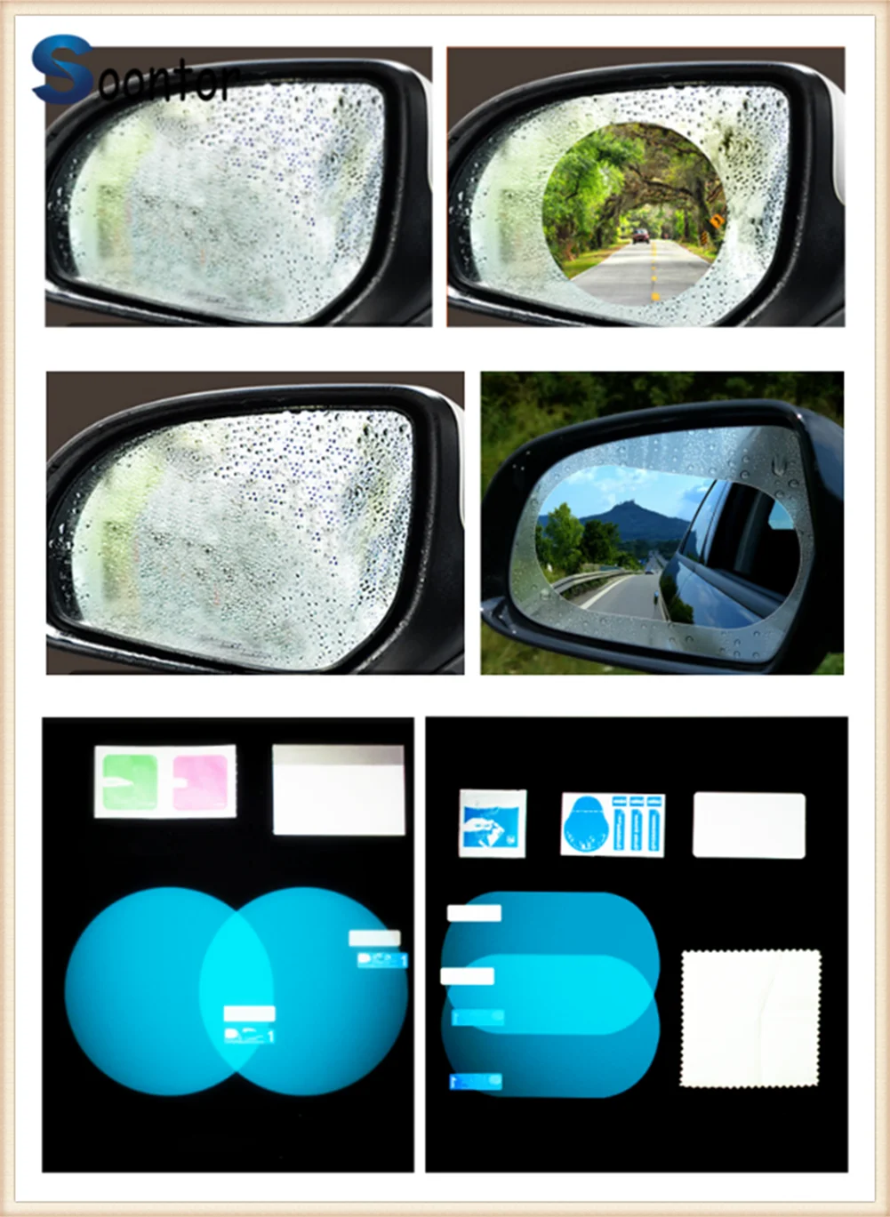 

2PCS car rearview mirror anti-fog film rain film For KIA SOLARIS Verna IX25 IX35 IX45 Sonata 8 Any Cars