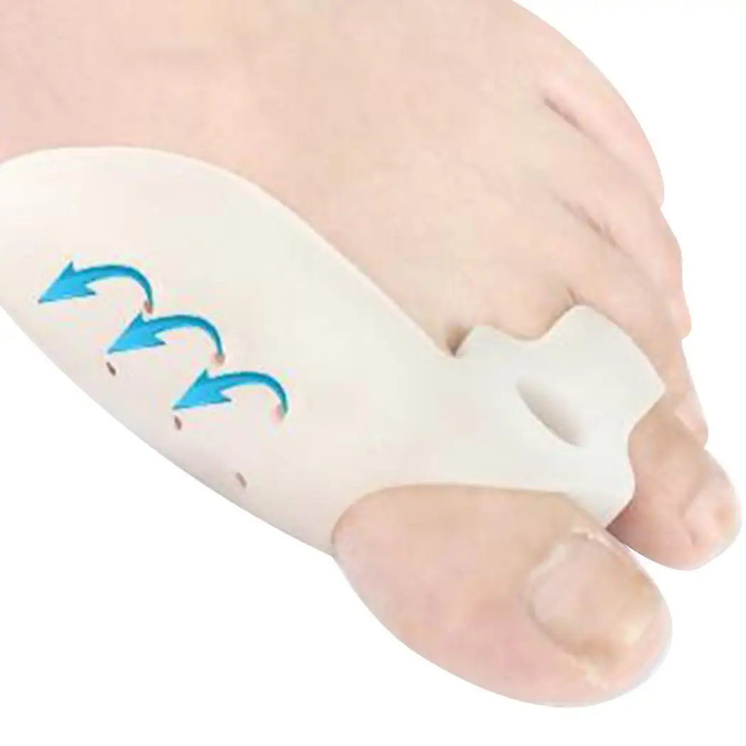 Силиконовая Подушечка для облегчения боли Hallux ортопедическая помощь выпрямление изогнутых пальцев ног, облегчение белого, цвета слоновой кости разделители пальцев