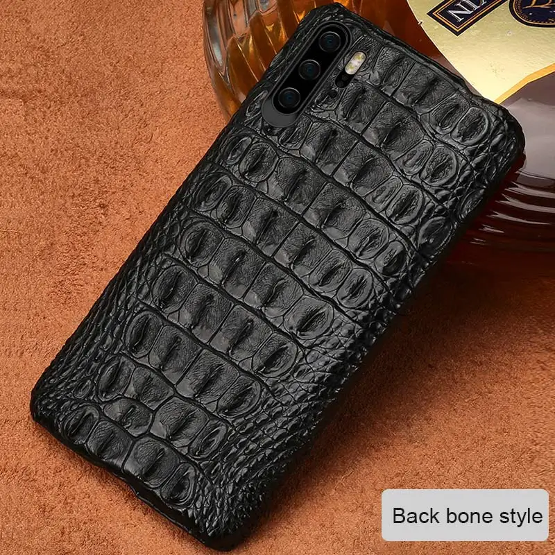 Back bone Чехол для телефона из натуральной крокодиловой кожи для huawei p30 lite, задняя крышка для huawei p30 pro, роскошные чехлы marvel для P20 Pro P30 coque - Цвет: Back bone