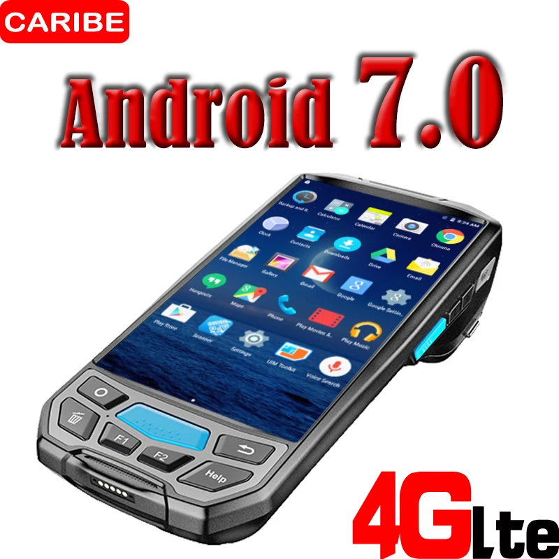 CARIBE المساعد الرقمي الشخصي 2D ماسح الرمز الشريطي بتقنية bluetooth مع عرض محطة قارئ اتصال المدى القريب الطابعة المحمولة