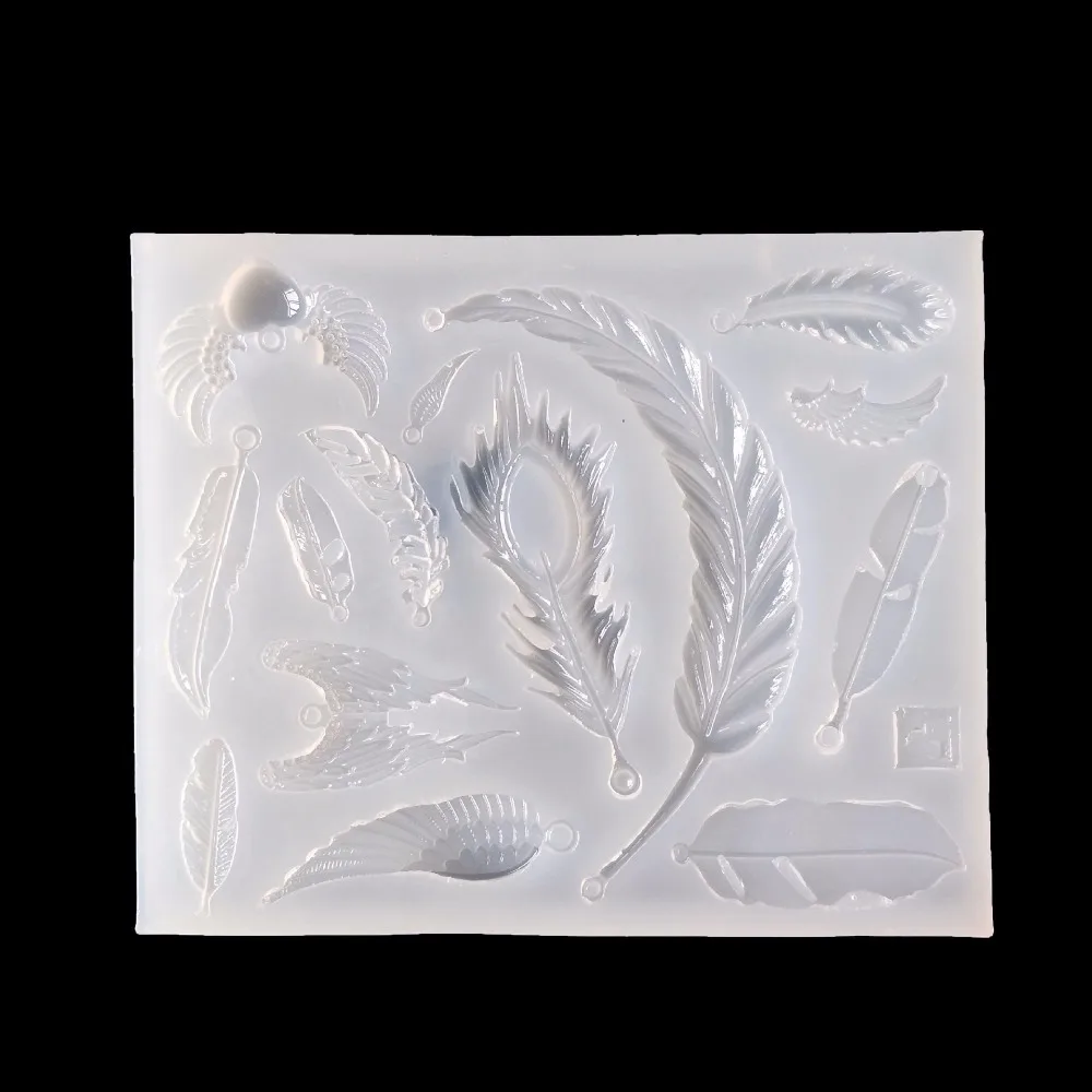 Прозрачный перо Крылья силиконовые формы сухой цветок смолы ремесло для украшения формы сделай сам S141