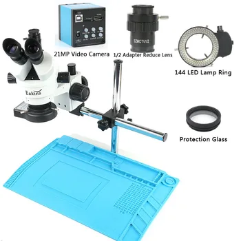 

Simul-focal 7-45X Trinocular Stereo Microscope+20MP 1080P HDMI USB Digital Video Camera+1/2CTV Adapter+144 LED Light+Repair Mat