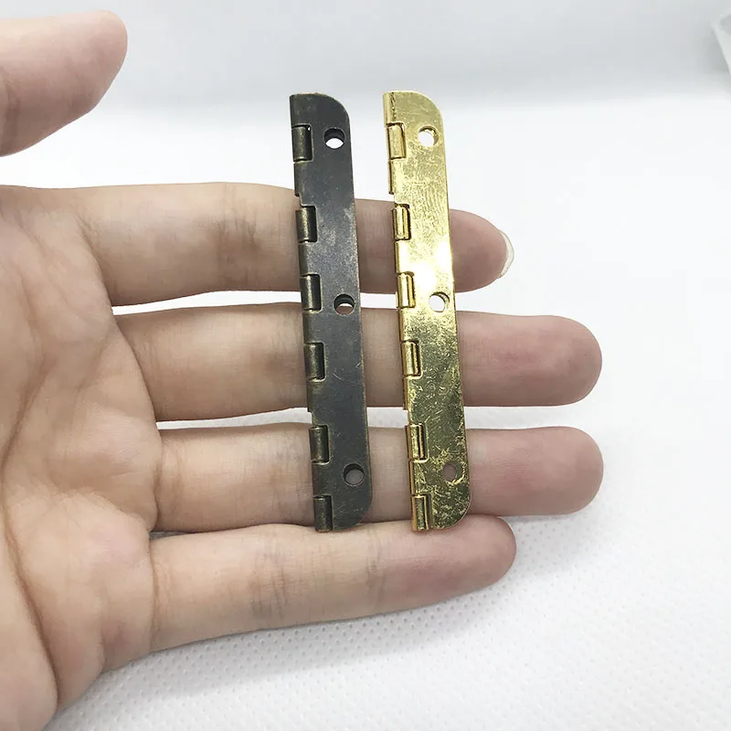 

Long Metal Hinges For Furniture Cabinet Wooden Gift Box Hinge Retro Fittings Positioned Within 90 Degrees Gold Bronze With Screw