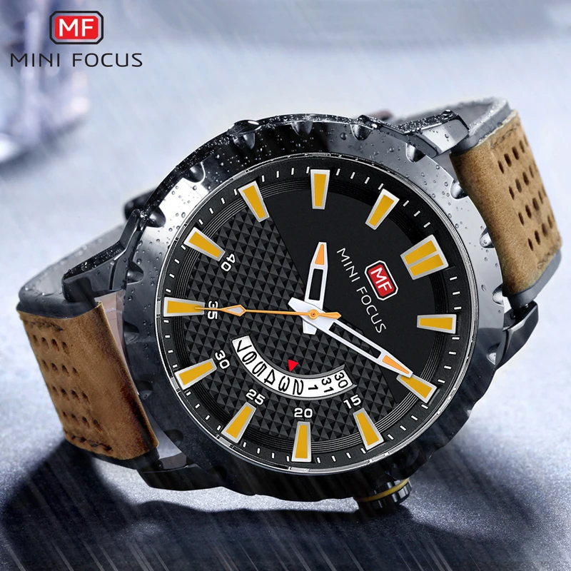 MINIFOCUS Fashion Sport Watch Men Waterproof Leather Strap Men's Wristwatch Quartz Watches Luxury Brand Montre Homme Male Clock MINIFOCUS Fashion Sport Watch Men Waterproof Leather Strap Men's Wristwatch Quartz Watches Luxury Brand Montre Homme Male Clock