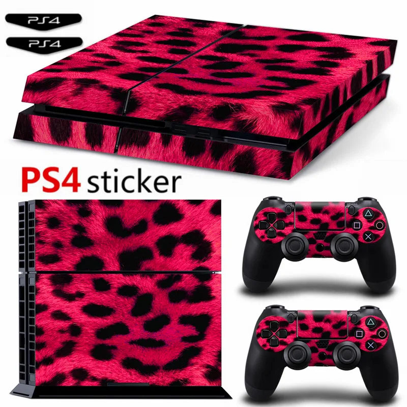 

Rose Red Leopard Ps4 Sticker Vinyl Cover Decal PS4 Skin for PS4 Console and 2 Controllers