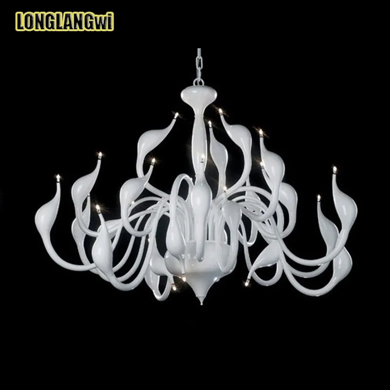 

Art Deco European Candle Crystal LED Swan Chandeliers Bedroom Living Room Modern Decoration G4 24 Lighting Free Shipping