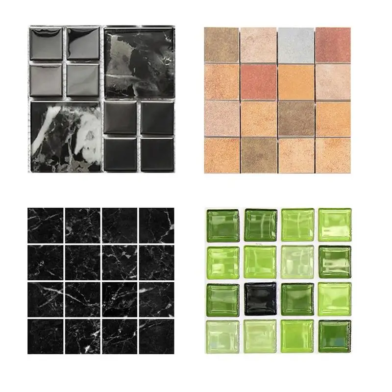 Self Adhesive Mosaic Tile Sticker,Kitchen Backsplash Bathroom Wall Tile Stickers Decor Waterproof Peel&Stick PVC Tiles 10x10cm Self Adhesive Mosaic Tile Sticker,Kitchen Backsplash Bathroom Wall Tile Stickers Decor Waterproof Peel&Stick PVC Tiles 10x10cm