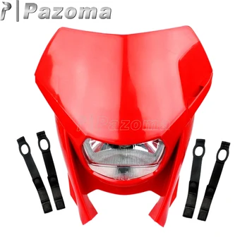 

Pazoma Red Supermoto Motocross Headlamp Dirt Bike Off Road Headlights for Honda CR CRM CRF 125 FMX 400 250 400 450