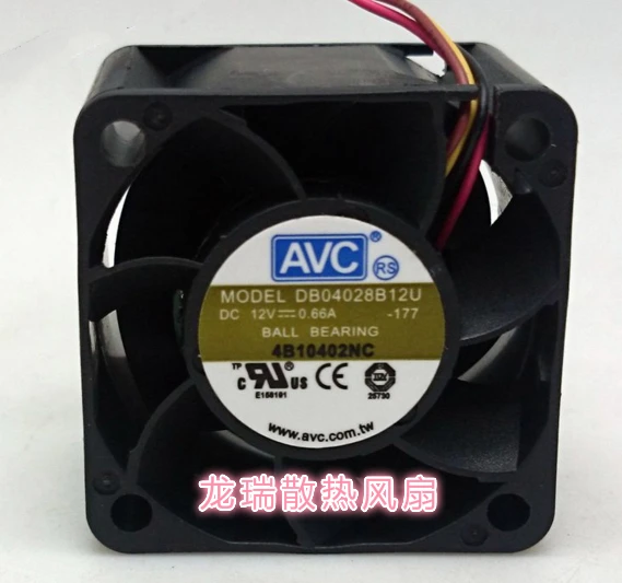 AVC DB04028B12U 40*40*28 DC 12 В 0.66A двойной шарикоподшипник сервер инвертор Вентилятор охлаждения