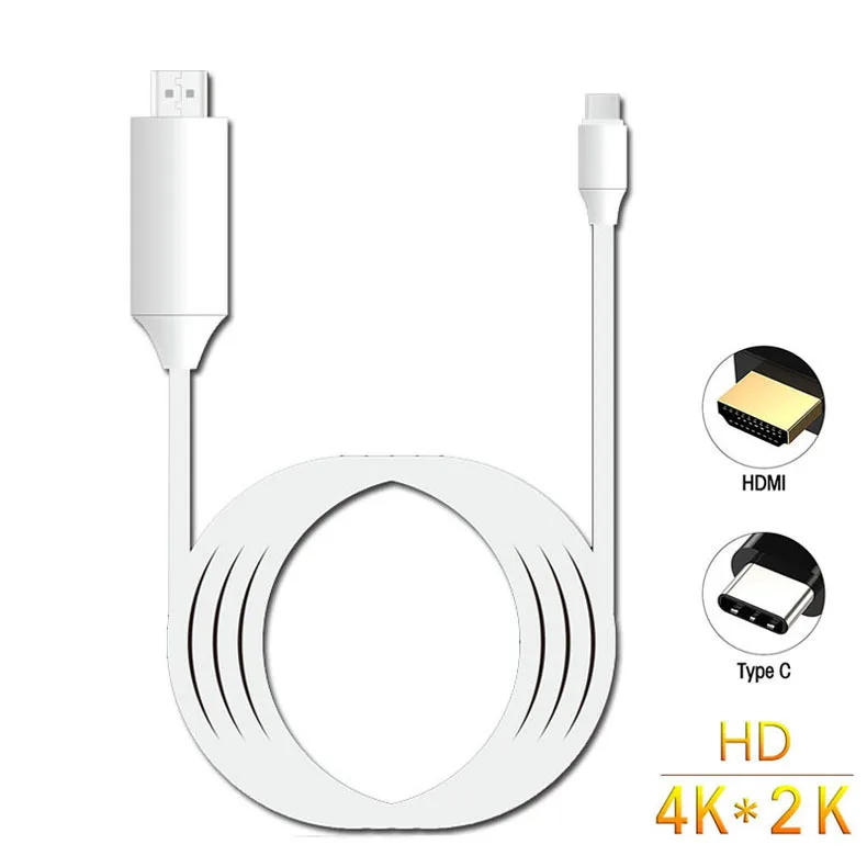 Кабель HDMI 4 K USB 3,1 Тип с разъемами типа c и HDMI кабель конвертер адаптер для lenovo Йога 5 pro Йога A900 для Apple Macbook - Цвет: silver