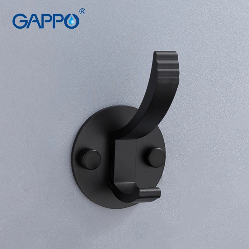 

GAPPO Robe Hooks Black Space Aluminum New Clothes Hat Hooks Kitchen Bathroom Hooks Living Room Wall Hanging Door Rear Hanger