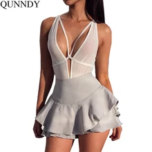 Qunndy/ г. Новая Летняя Повседневная Свободная юбка с листьями лотоса модные Соблазнительные мини-юбки с высокой талией Faldas Mujer однотонные плиссированные юбки Femme