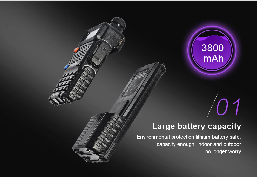 Baofeng UV-5R 3800mAh CB радио Двухдиапазонная портативная рация Макс 5 Вт радиопередатчик Ham Радио uv5r двухсторонний Raido hf трансивер