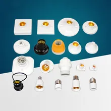 Квадратный круглый патрон E27 E14 патрон лампы с выключателем питания аксессуары для освещения