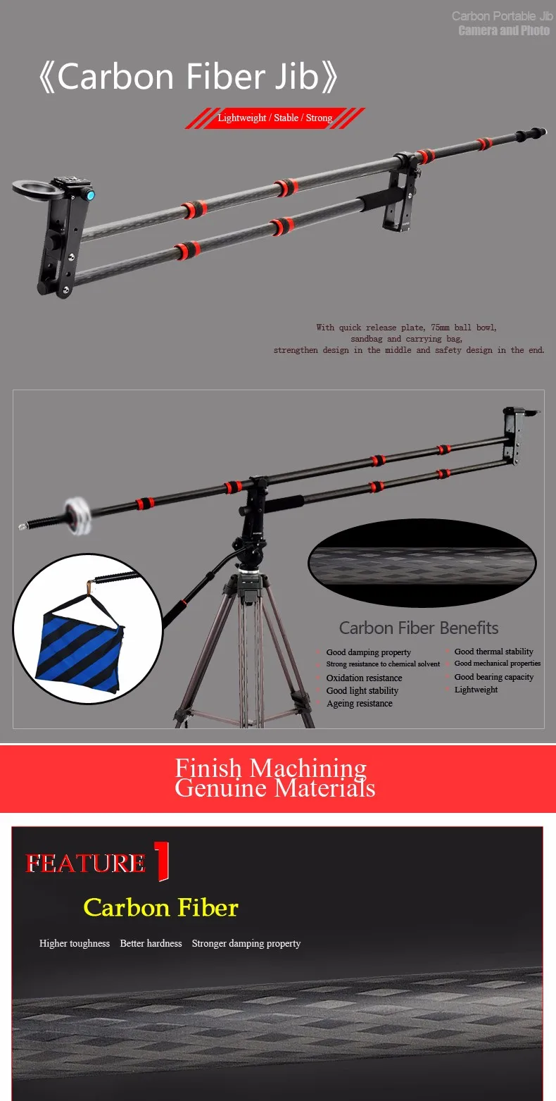DIGIPOD CJIB-20C DSLR Photography Camera Carbon Fiber Jib 5