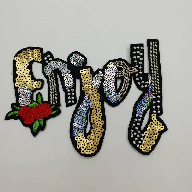1 шт. нашивки с блестками и надписями для одежды|sequin patches|patches for clothingsequins patches clothing |