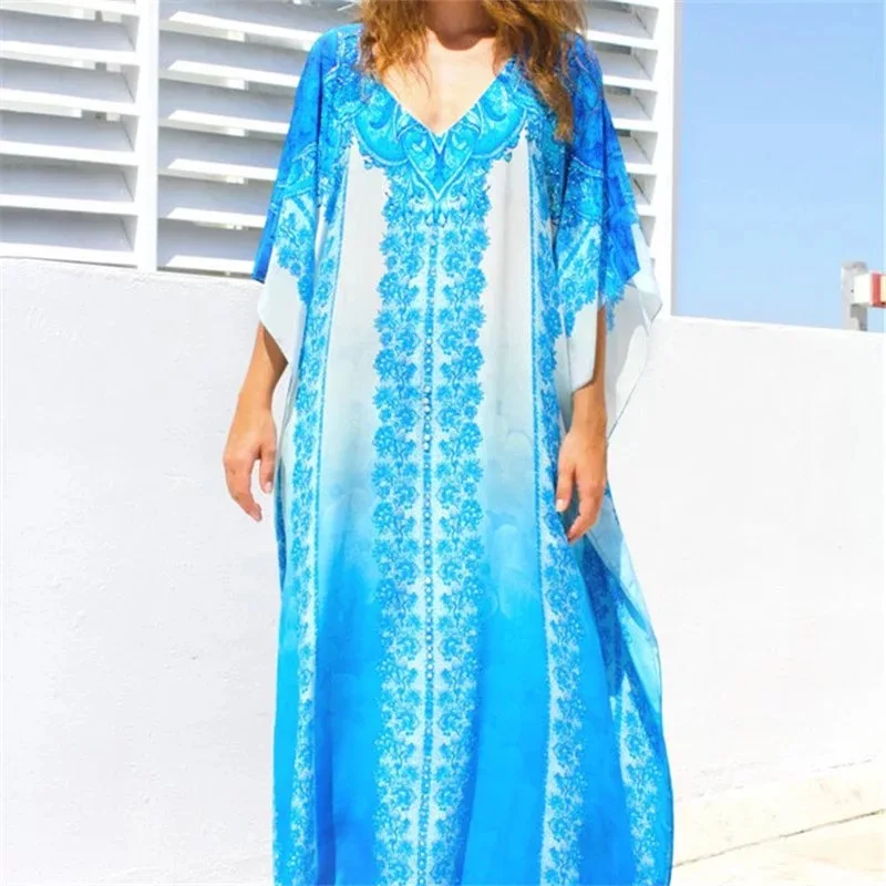 

Plus size Cotton Beach Maxi Dress Cover up Bathing suit Cover ups Salida de Playa Kaftan Beach Swimwear Cover up Playeros