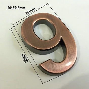 

50*35*6mm 1PC Plastic House Numbers Hotel Home Door ABS Plating Number Digits Sticker Plate Sign Address Plaque 2016 Top Quality