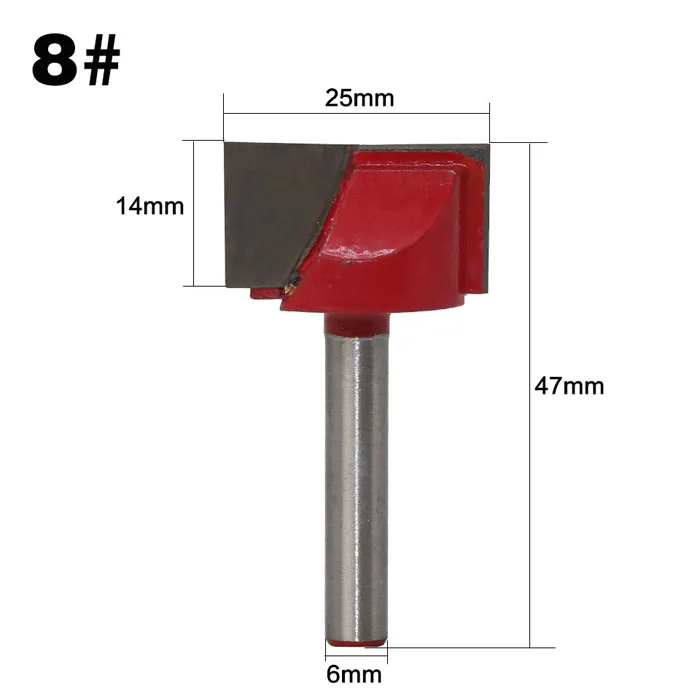 1 шт. 6 мм хвостовик с ЧПУ фреза для лица фрезы для очистки нижней части фрезы по дереву торцевая фреза инструмент твердосплавные фрезы для дерева - Длина режущей кромки: NO 8