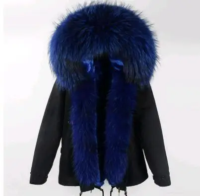 MaoMaoKong2019 зимняя женская куртка, новая длинная парка, пальто с натуральным мехом, большой воротник из меха енота, парки с капюшоном, толстая верхняя одежда, уличный стиль - Цвет: 15