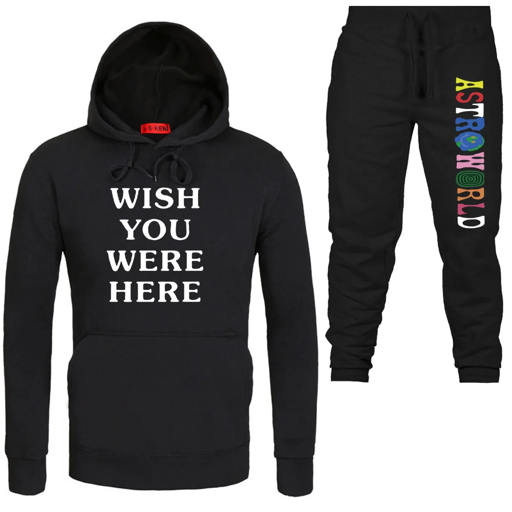 

New Fashion Hoodies And sweatpants suit Men/Women Sweatshirt Hip Hop Hooded Print ASTROWORLD Hoodie 2019 Male Sweatshirts Plus
