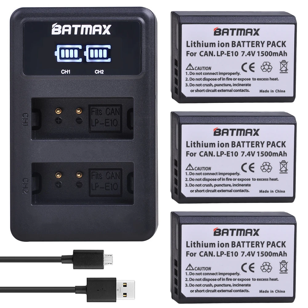 Cámara Digital ex-Pr Batería LP-E10 LPE10 para Canon EOS 1100D