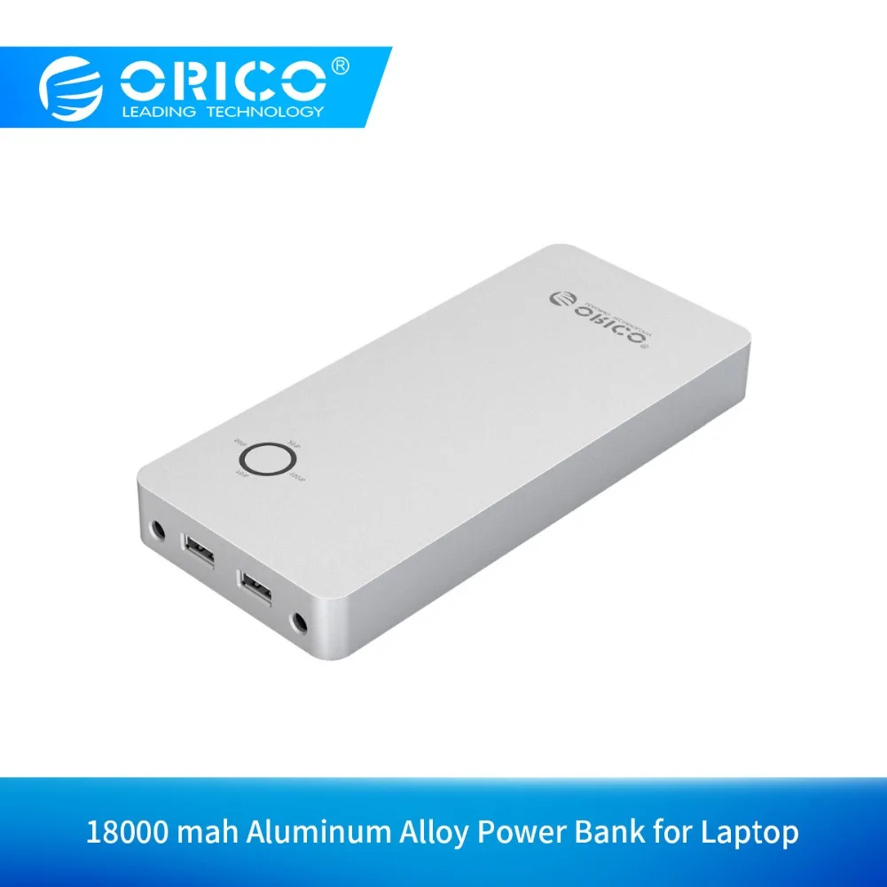  ORICO 18000mAh batería portátil aleación de aluminio doble salida USB un puerto DC 12/16/19V para L