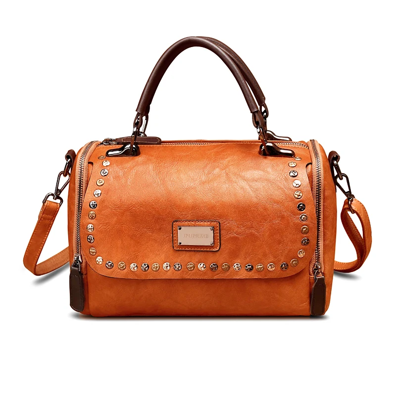 Women's new wave Korean leather large-capacity handbag Fashion wild leather zipper shoulder Messenger bag