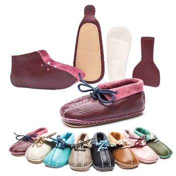 

HDL-jk Spring Autumn Handmade Newborn Shoe DIY Material Package Prenatal Hand-stitch Baby Toddler Real Cowhide Soft Bottom Shoes
