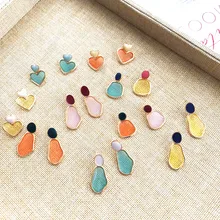 Женские серьги, новинка, летние цветные акриловые жемчужные серьги-гвоздики, прозрачные карамельные цвета, серьги-гвоздики в форме сердца для женщин, ювелирные изделия