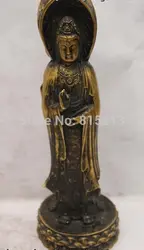 Bi0011796 10 "Китайский Тибет Буддизм Народная трехгранные Кван-Инь Бодхисаттва Статуя