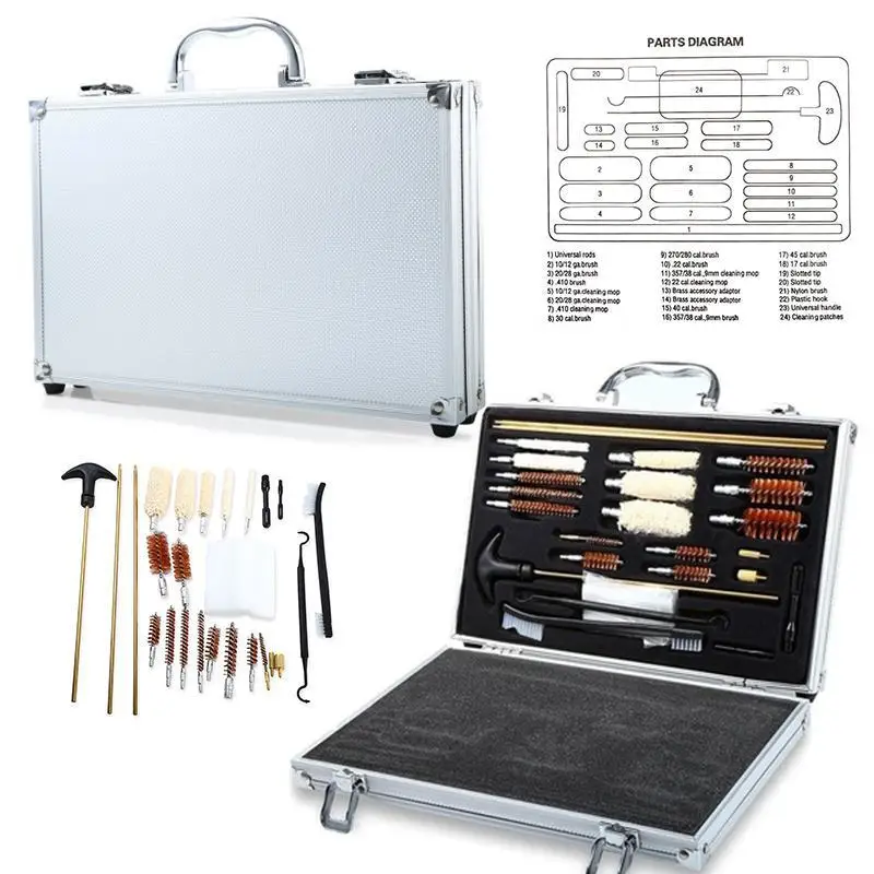 Аксессуары для тактического оружия M4 ar15 аксессуары Алюминий коробка стержень круглая щетка латунная щетка набор чистящих средств для