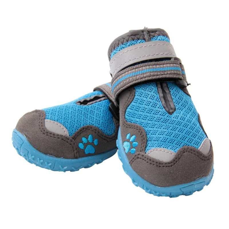4 шт. модная прочная спортивная обувь для собак на открытом воздухе для защиты от повреждений модная обувь для собак для маленьких и больших собак аксессуары для домашних животных - Цвет: Синий