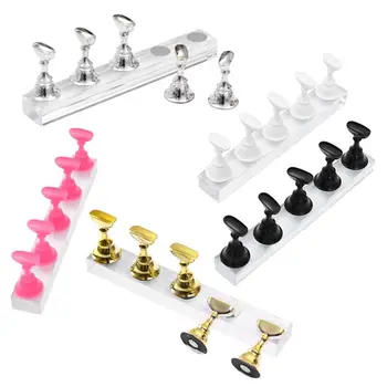

1 Set False Nail Tip Display Magnetic Holder Nail Polish Apply Practice Acrylic Stand Nail Art Tool Home Manicure Accessory