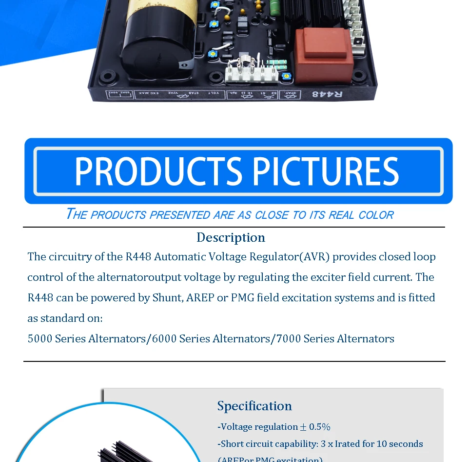 Высокое качество регулятор напряжения AVR R448 для дизельного двигателя генератора