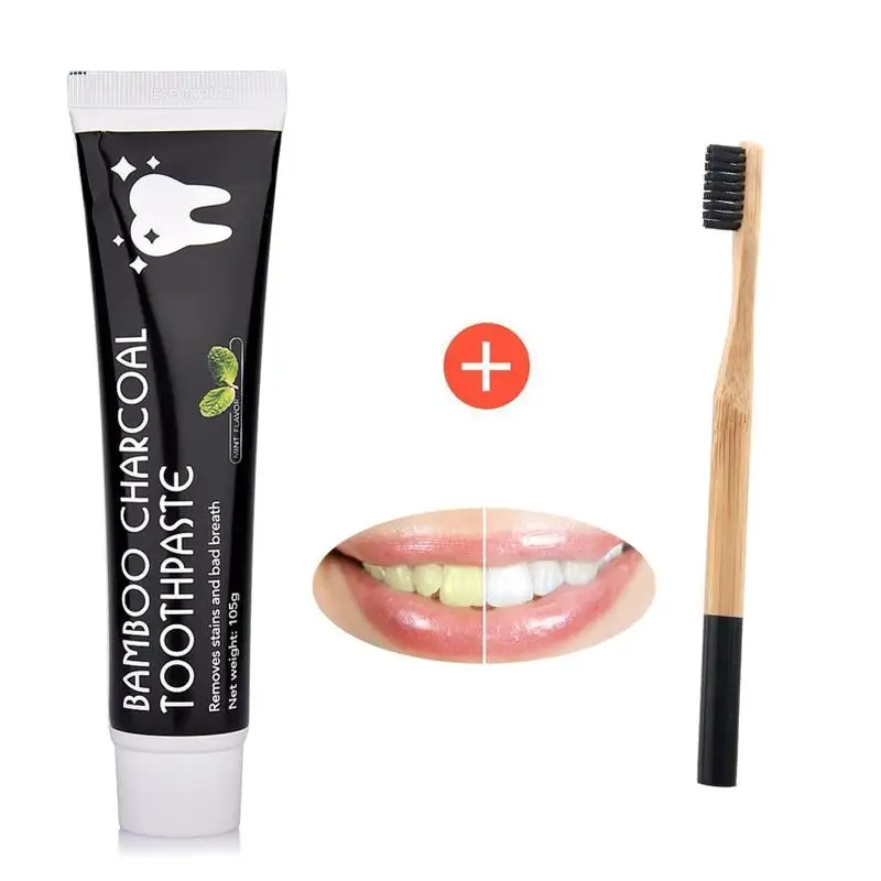 

SIMAI Tooth Care Bamboo Natural Activated Charcoal Teeth Whitening Black Toothpaste Toothbrush Oral Hygiene Dental Dropshipping