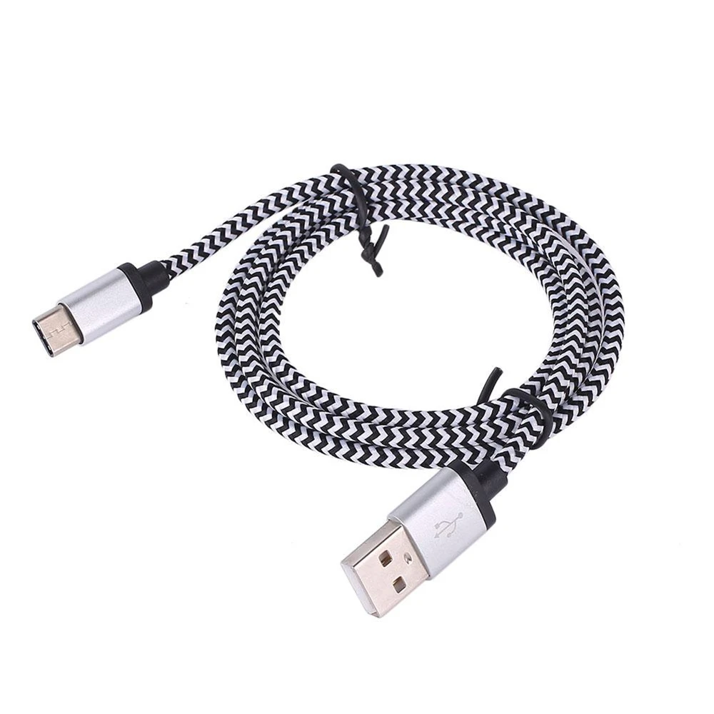 Amzdeal 1 متر نوع c 3.1 إلى النايلون مضفر USB-C سريع السريع شحن تهمة كابل بيانات عالية السرعة