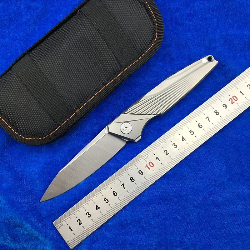 

LEMIFSHE M390 blade Flipper folding knife titanium alloy handle outdoor camping fruit knife EDC tool