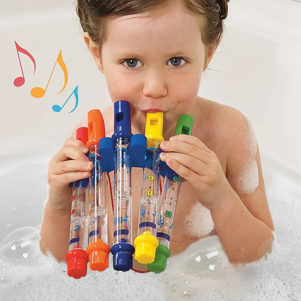 5Pcs Plastic Kids Water Flutes Colorful Bath Tub Playing Musical Sound