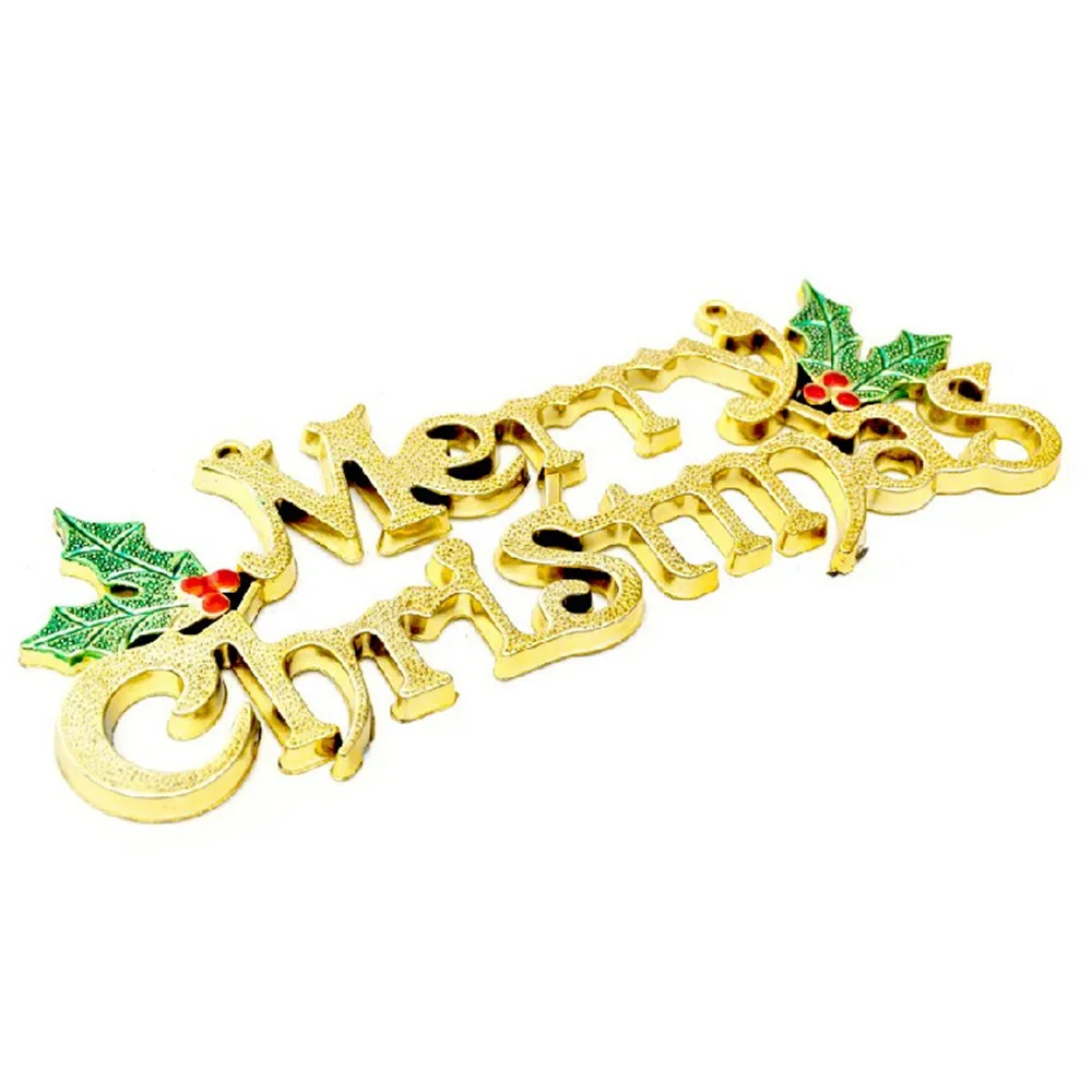 14 см Рождественское украшение на елку, блестящая открытка с веселыми буквами, рождественское подвесное украшение, рождественские украшения для дома, navidad@ P2 - Цвет: Gold