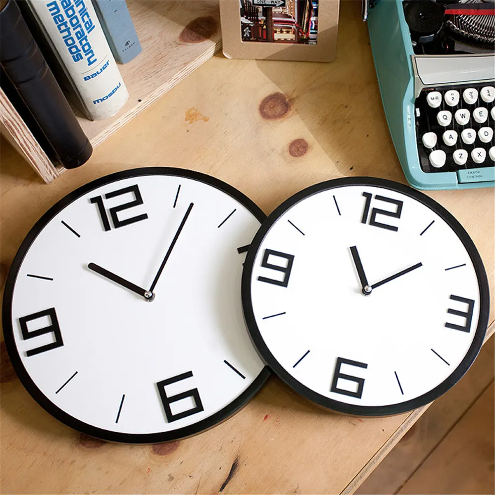 

Modern Nordic MDF Board Wall Clock Vogue Minimalist Chic Black White Artistic Silently Suzuki Clock for Cafe Home Decor Bedroom