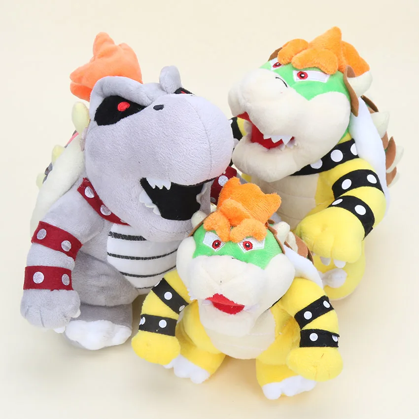 

15-30cm Super Mario 3D Land Bone Kubah dragon Plush Toy Bolster Cartoon Dry Bones Bowser Koopa plush soft stuffed dolls Toys