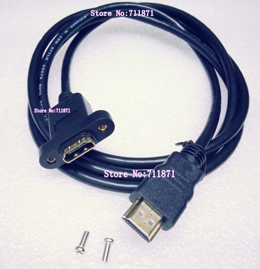 1.4V Screw Fixed Male to Female HDMI Cable Line Male Female Screw hole
