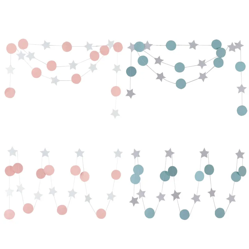 2 м круглая звезда бумажная гирлянда декор с флагами баннер овсянка для детей Детский День Рождения вечерние украшения свадебные принадлежности