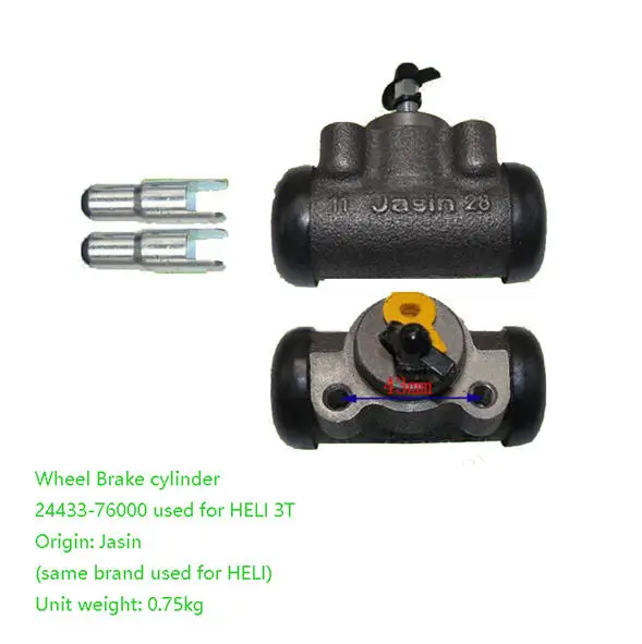 

wheel brake cylinder 24433-76000 use for HELI forklift 3 Ton, Genuine parts,brand new, quality guarranty.