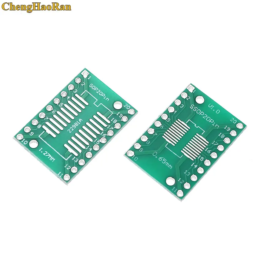 ChengHaoRan 5pcs SOP20 SSOP20 TSSOP20 To DIP20 Pitch 0.65/1.27mm IC Adapter PCB Board | Обустройство дома