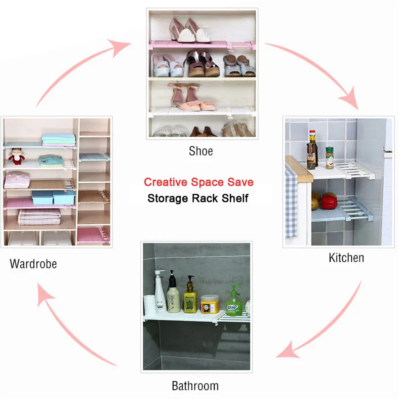 Расширяемый шкаф для одежды, держатели для хранения одежды, Полка для шкафа, Регулируемый Многофункциональный органайзер для шкафа, экономия пространства, полки