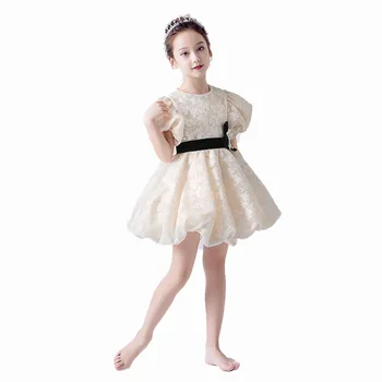 

2019 New Fashion Teen Girl Mesh Flowers Tutu Princess Dress Kids Dresses For Girls Wedding Party Baby Girl Clothes Vestidos L325