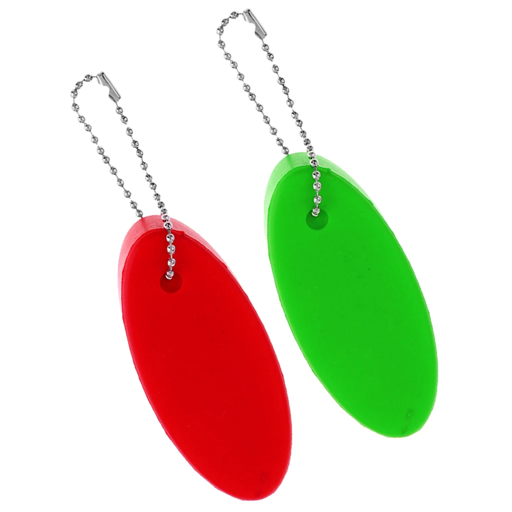 

2 Pieces Safety Nautical Sea Yachting Boating Fishing Surfing Floating Keychain Keyring - Small, Compact & Ultalight Green+Red